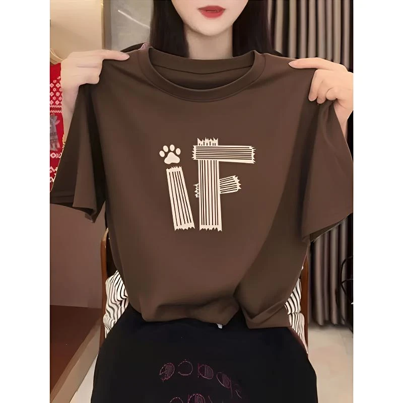 正肩短袖T恤女夏季2025新款韩版宽松设计感纯棉半袖洋气上衣ins潮