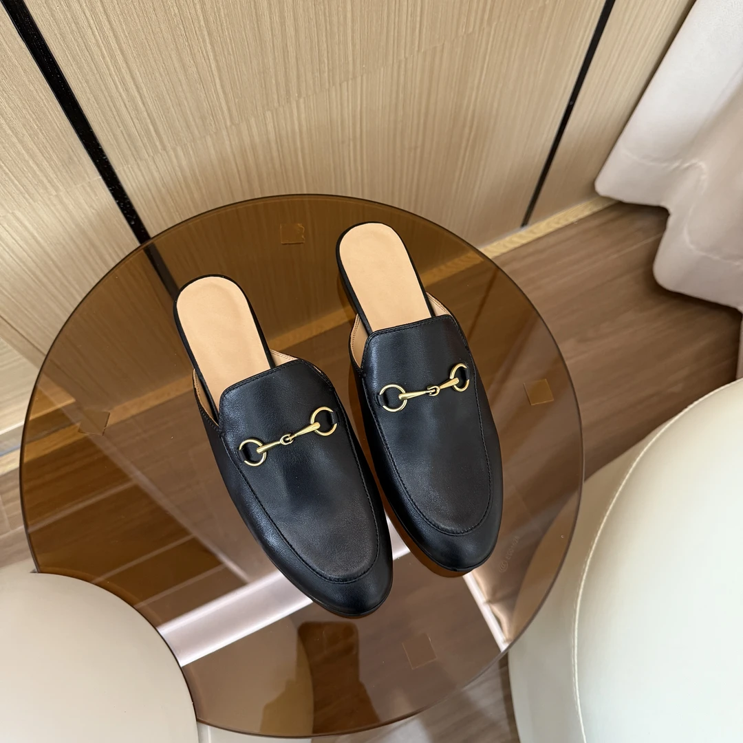 AMOAF  新款一脚蹬马街扣穆勒平底包头半拖鞋 AF25-734