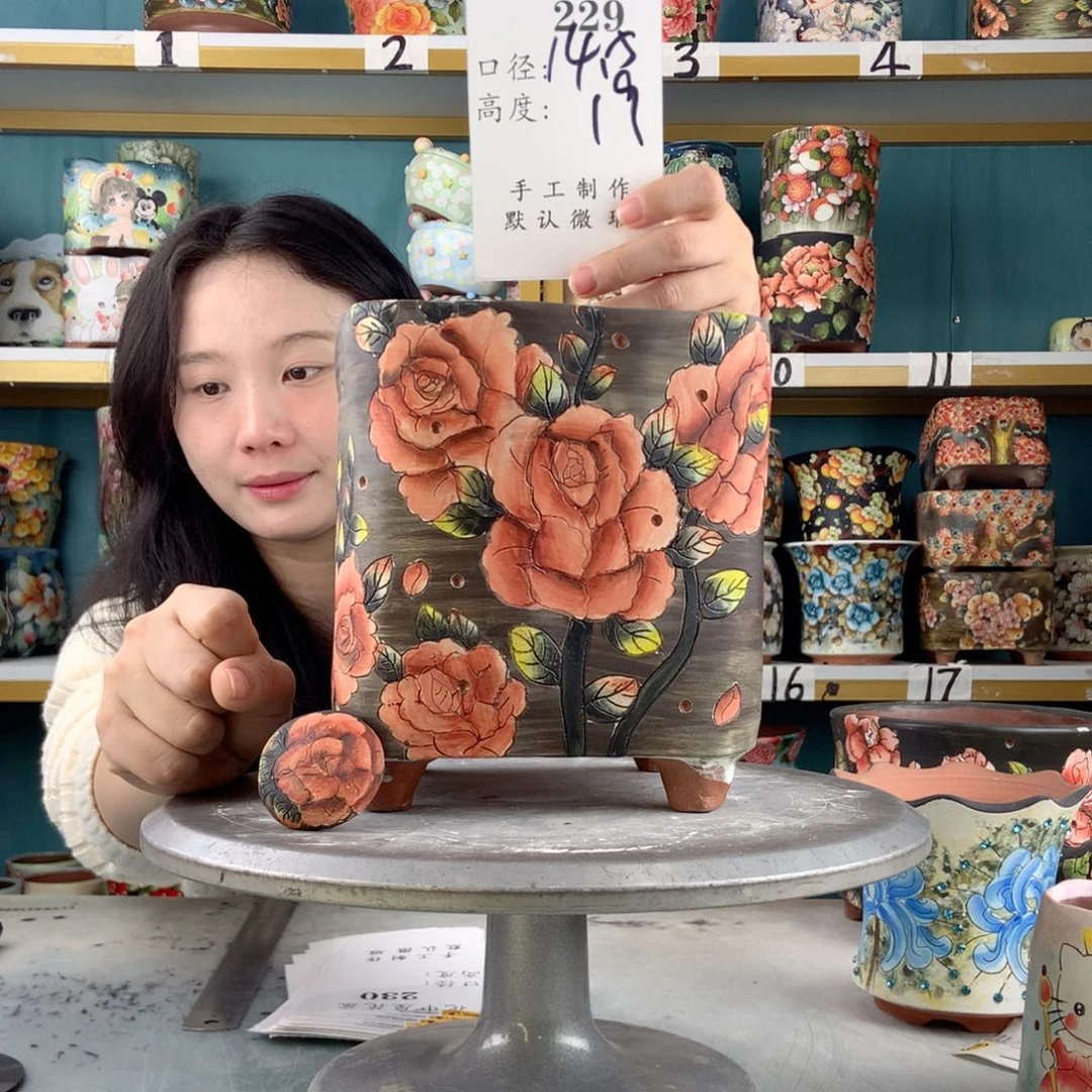陶景德镇手工花盆229