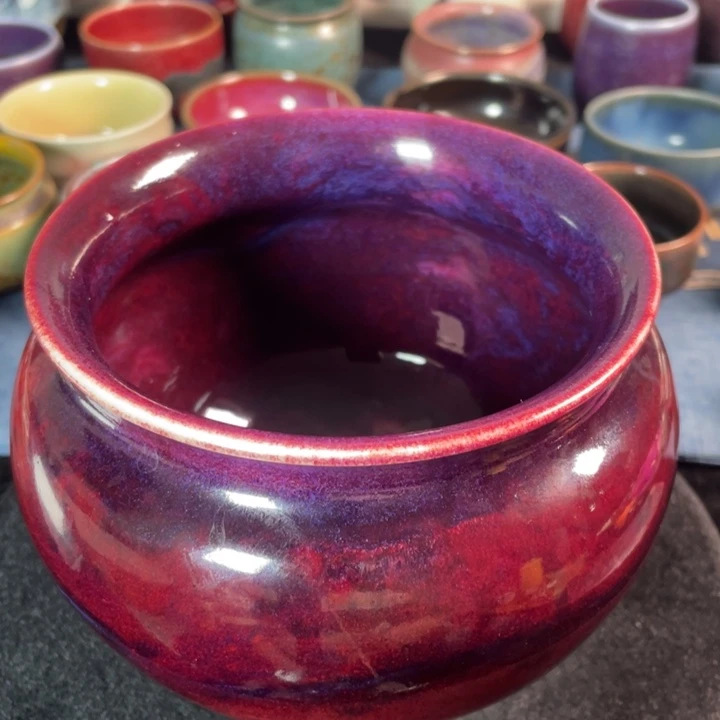 摆件钧瓷手拉坯茶洗