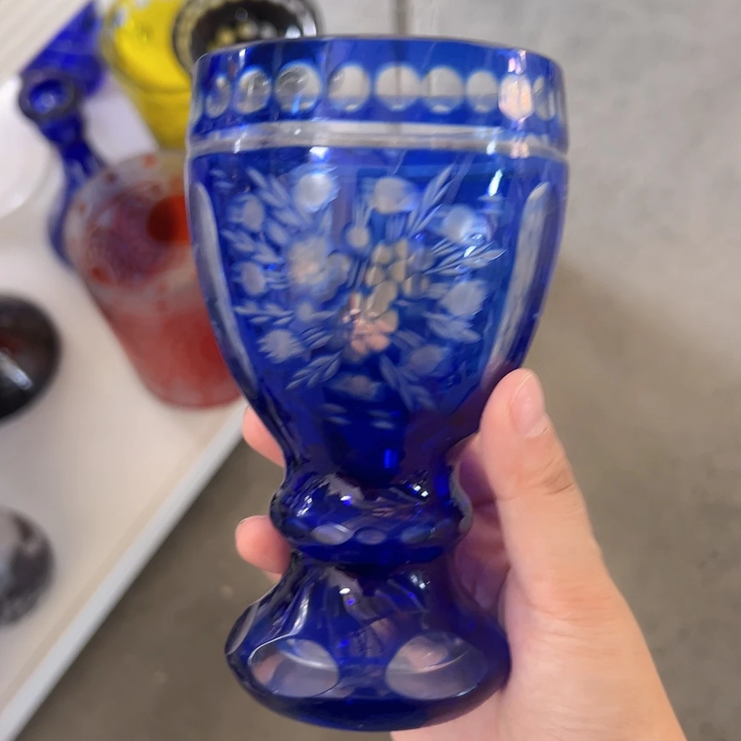 水晶玻璃高脚款微瑕一个