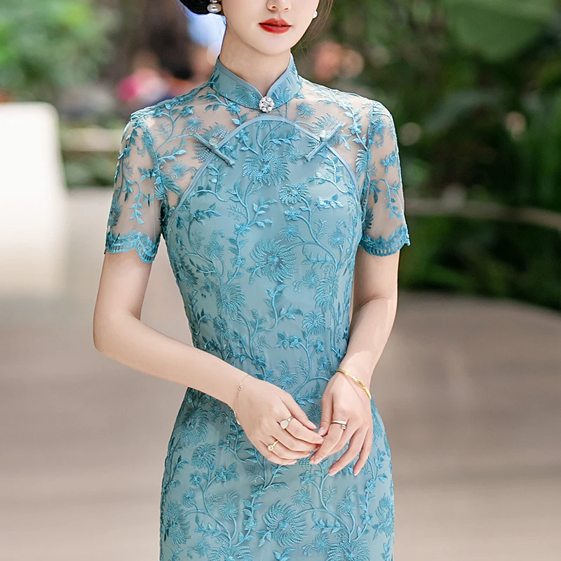 高端绝美新中式旗袍民国风2025新款日常可穿晚礼服老上海修身裙子