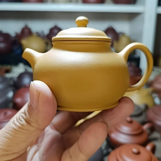 茶壶紫砂原矿黄金段泥高潘壶200cc半手工