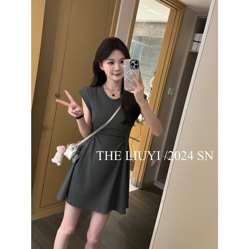 【LIUYI】小蛮腰~夏季显瘦收腰连衣裙44231