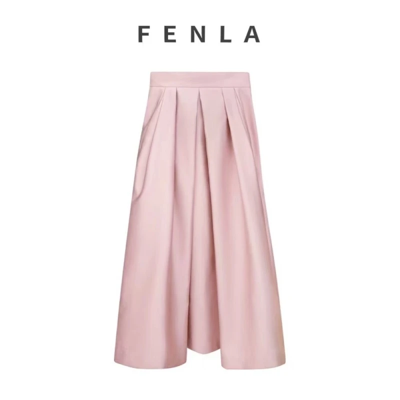 【惠姐私服】｛流光｝定制高腰粉色时尚显瘦篷感浪漫主义半身裙 83533