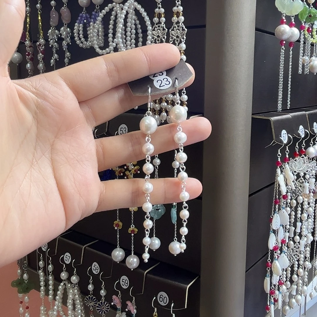 九***珠925银博雅手作S925纯银耳饰