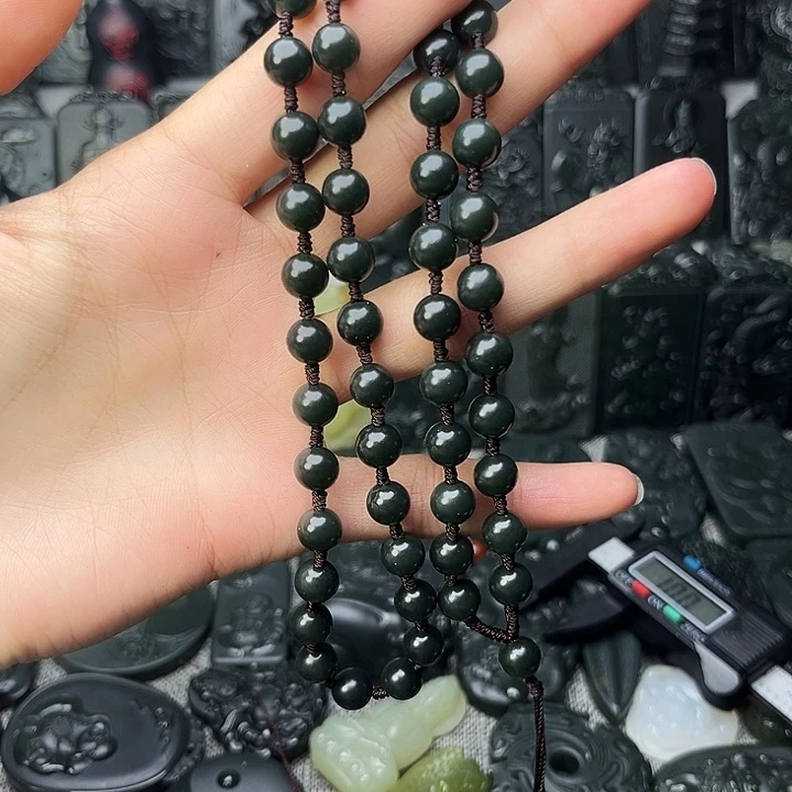 和田玉（青玉）颈饰未镶嵌乘***浪