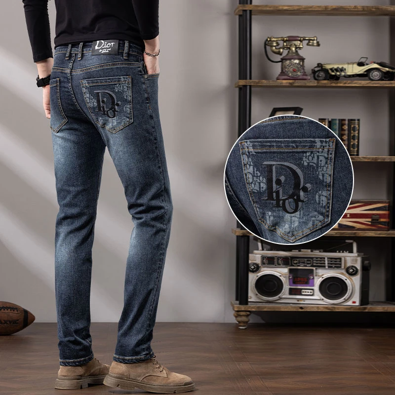 【2025秋冬新款】欧版牛仔裤男修身小直筒弹力Q9687#休闲裤百搭