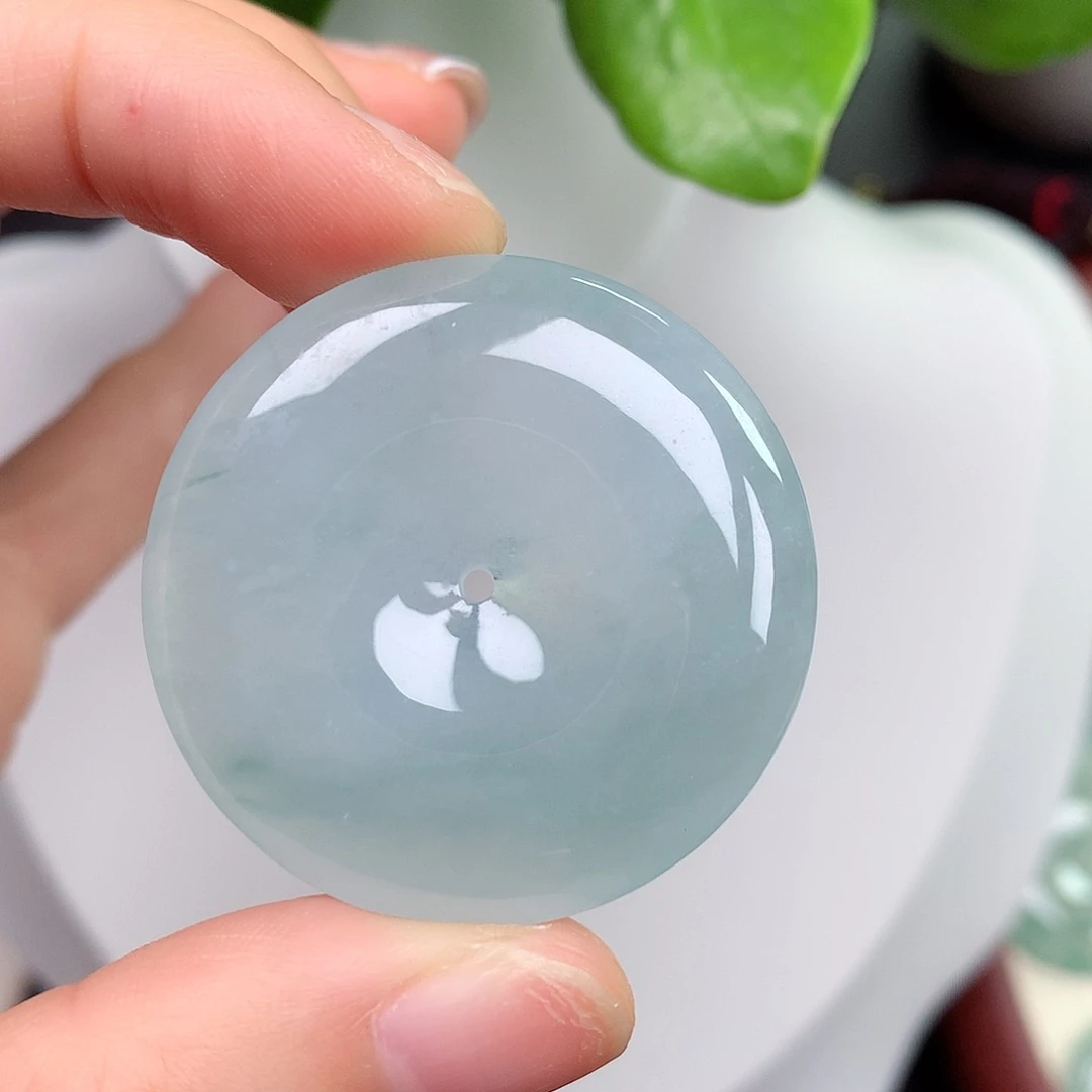 翡翠未镶嵌颈饰平安扣 35.7/6.0mm