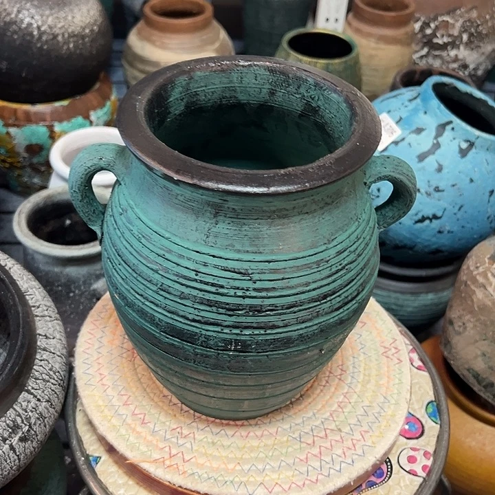 绿色双耳带孔高21口14带孔