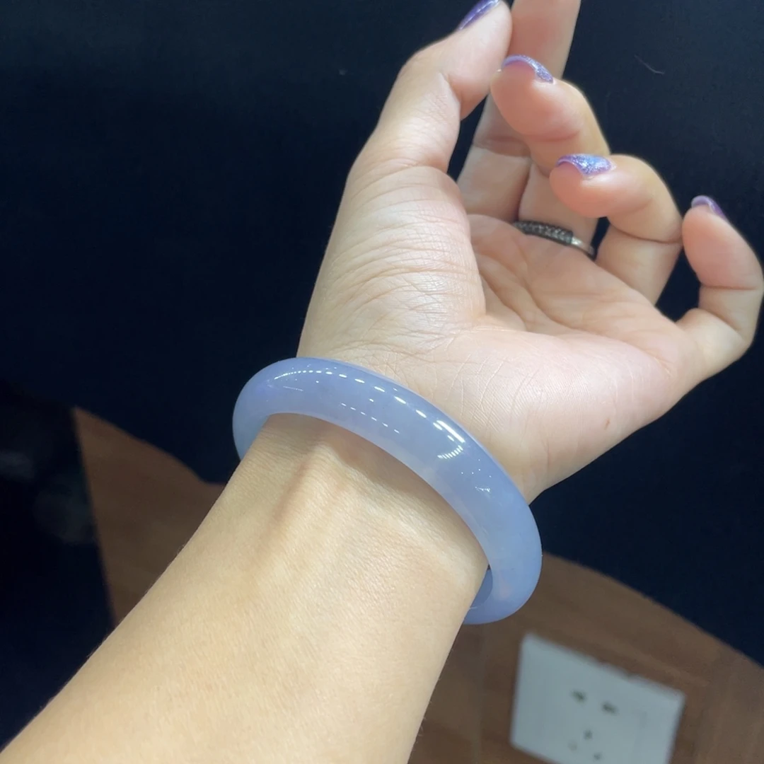 翡翠未镶嵌手镯17号 53+贵妃 冰紫