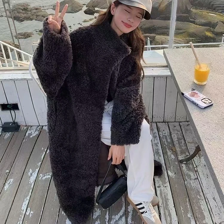 2025新款慵懒风长款羊毛外套