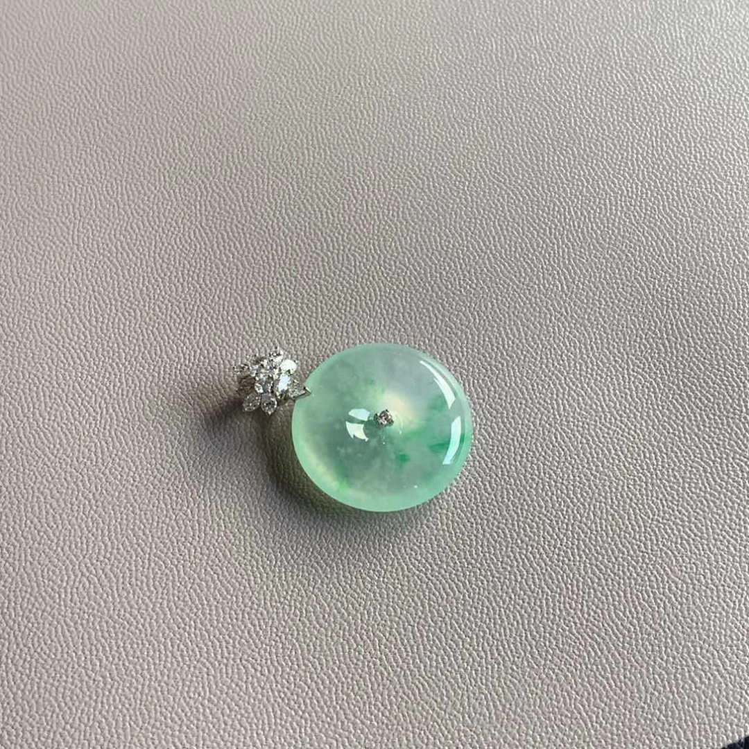 翡翠颈饰未镶嵌天然缅甸翡翠吊坠21.4-5.2