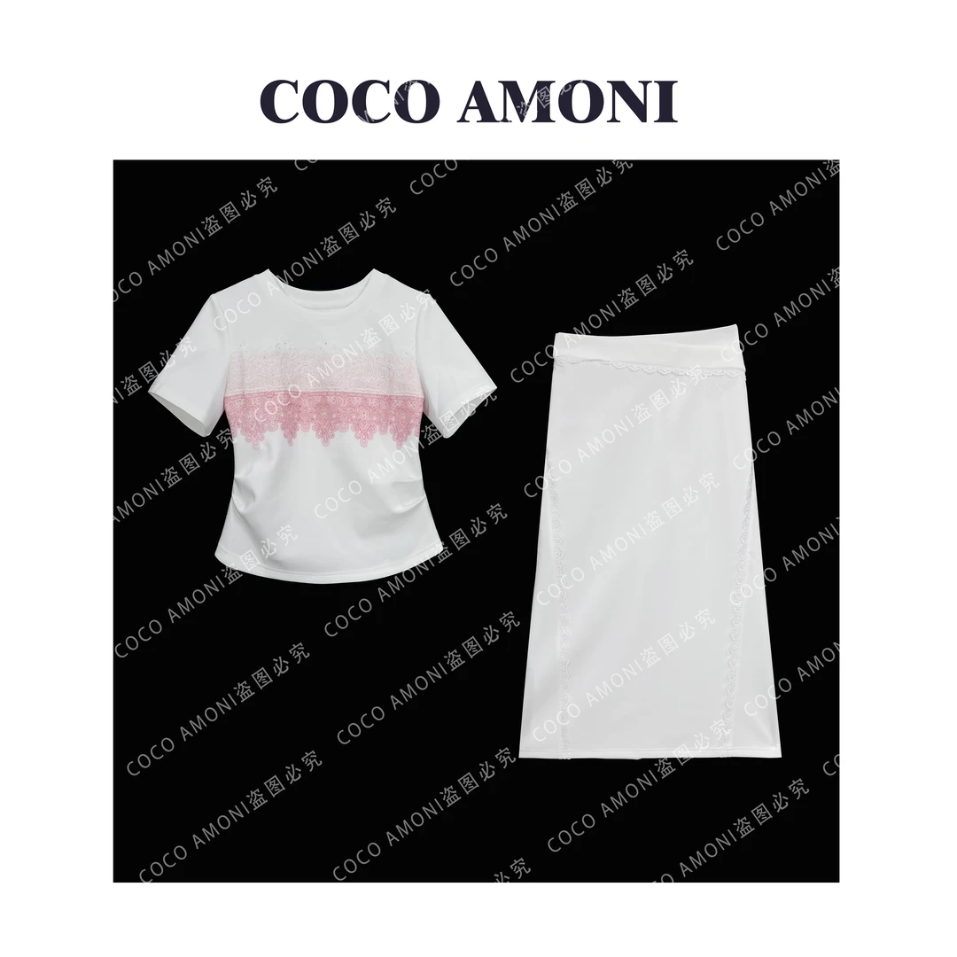 夏日轻奢休闲时尚爆款两件套修身显瘦上衣半身裙ZC028