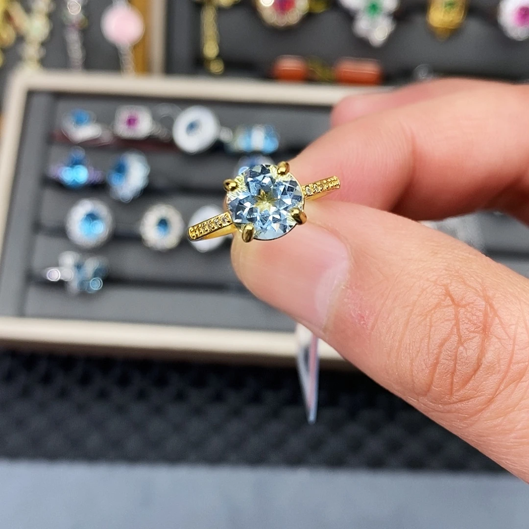 银S925镶嵌托帕石戒指