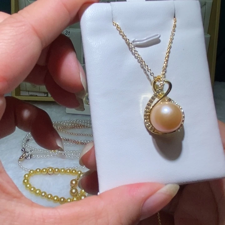 银S925镶嵌淡水珍珠耳饰