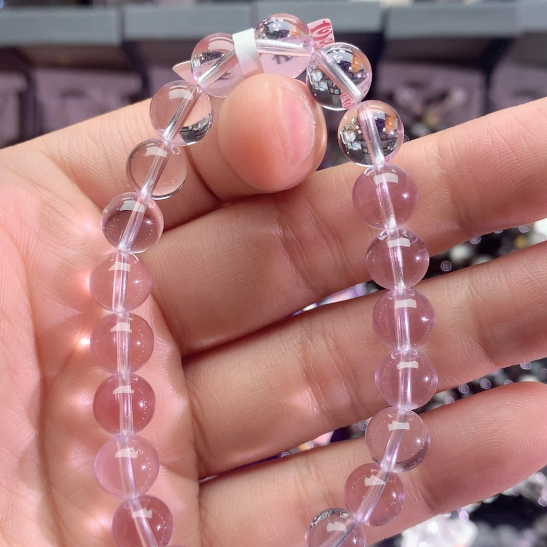 水晶手串未镶嵌吴***奶玻利维亚紫水晶手链9+