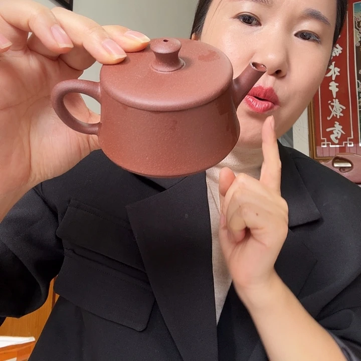 紫砂茶壶紫泥云柱150cc
