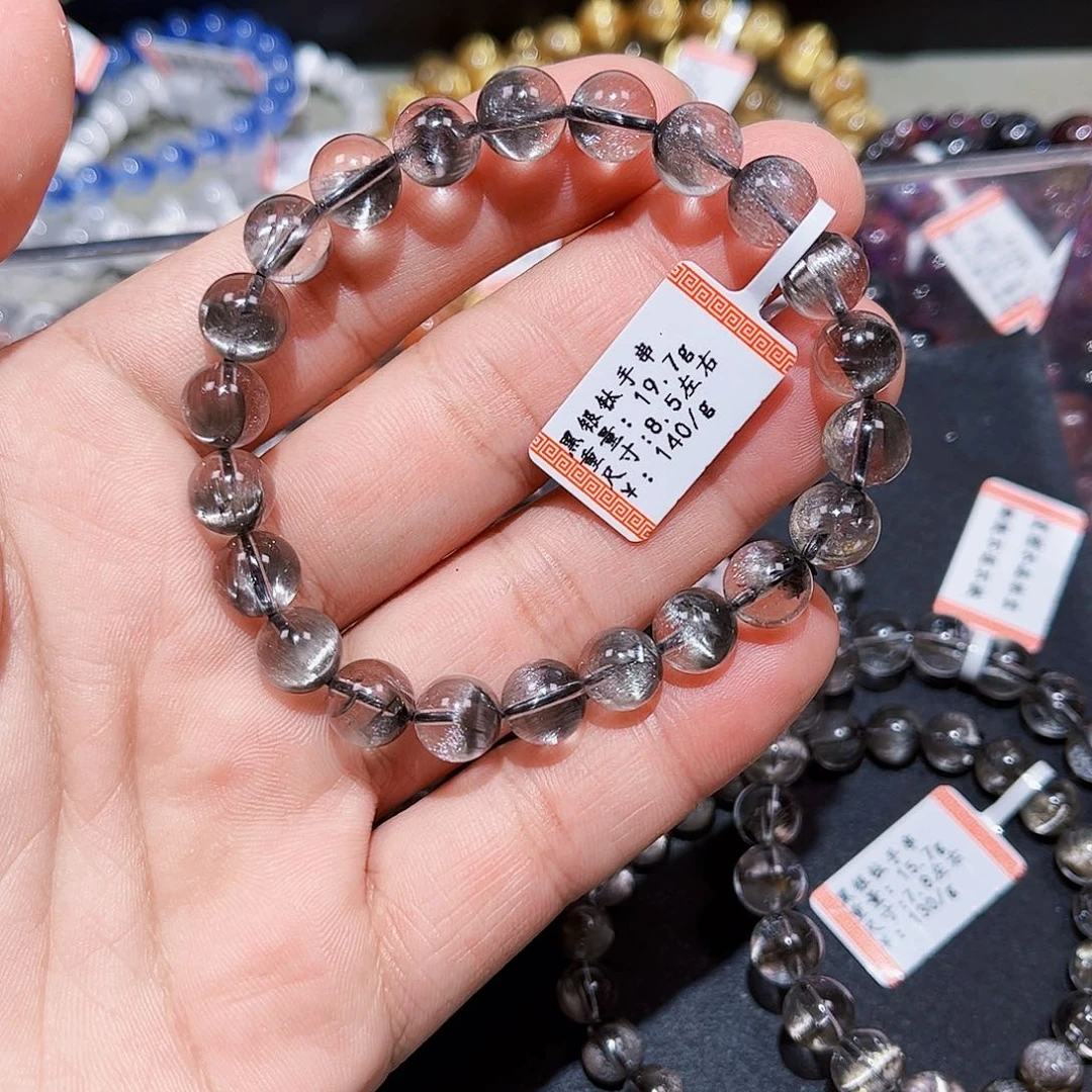 水晶手链未镶嵌黑银钛