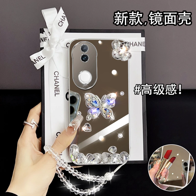 vivoS20手机壳s20pro镜面款V2429A电镀viv0s20pro时尚镶钻女新款