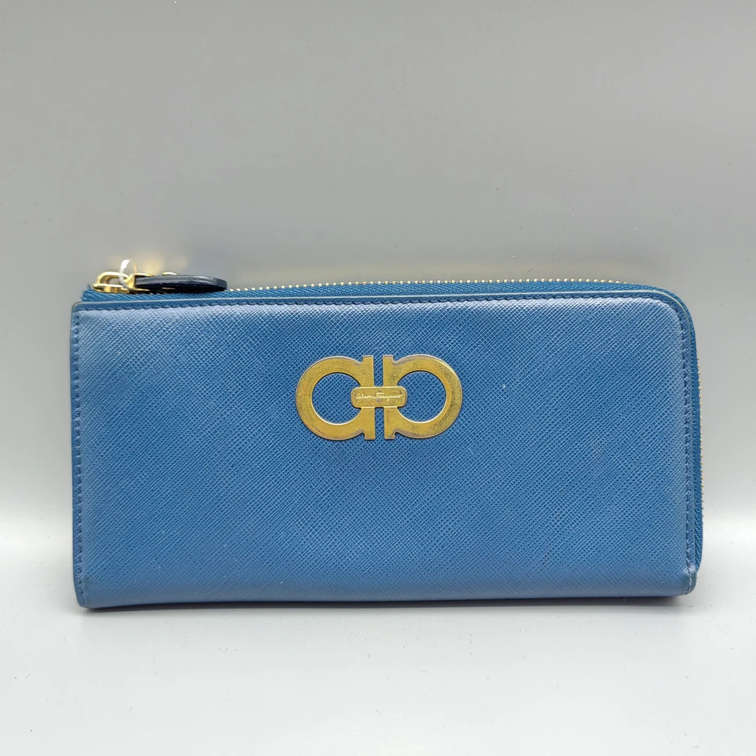95新 FERRAGAMO/菲拉格慕   深蓝色钱包 1661 7361