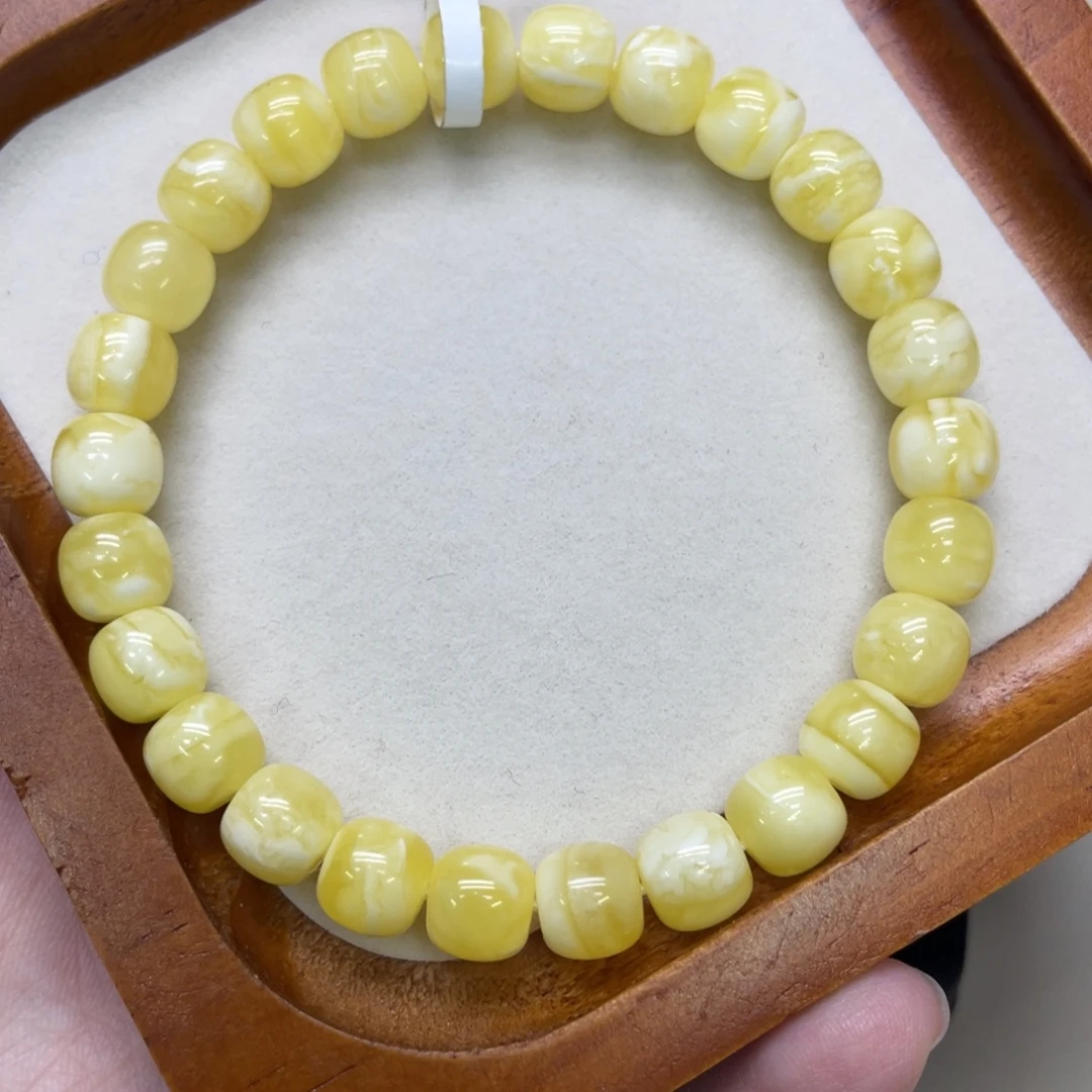 琥珀未镶嵌手链妖花精工老型手串