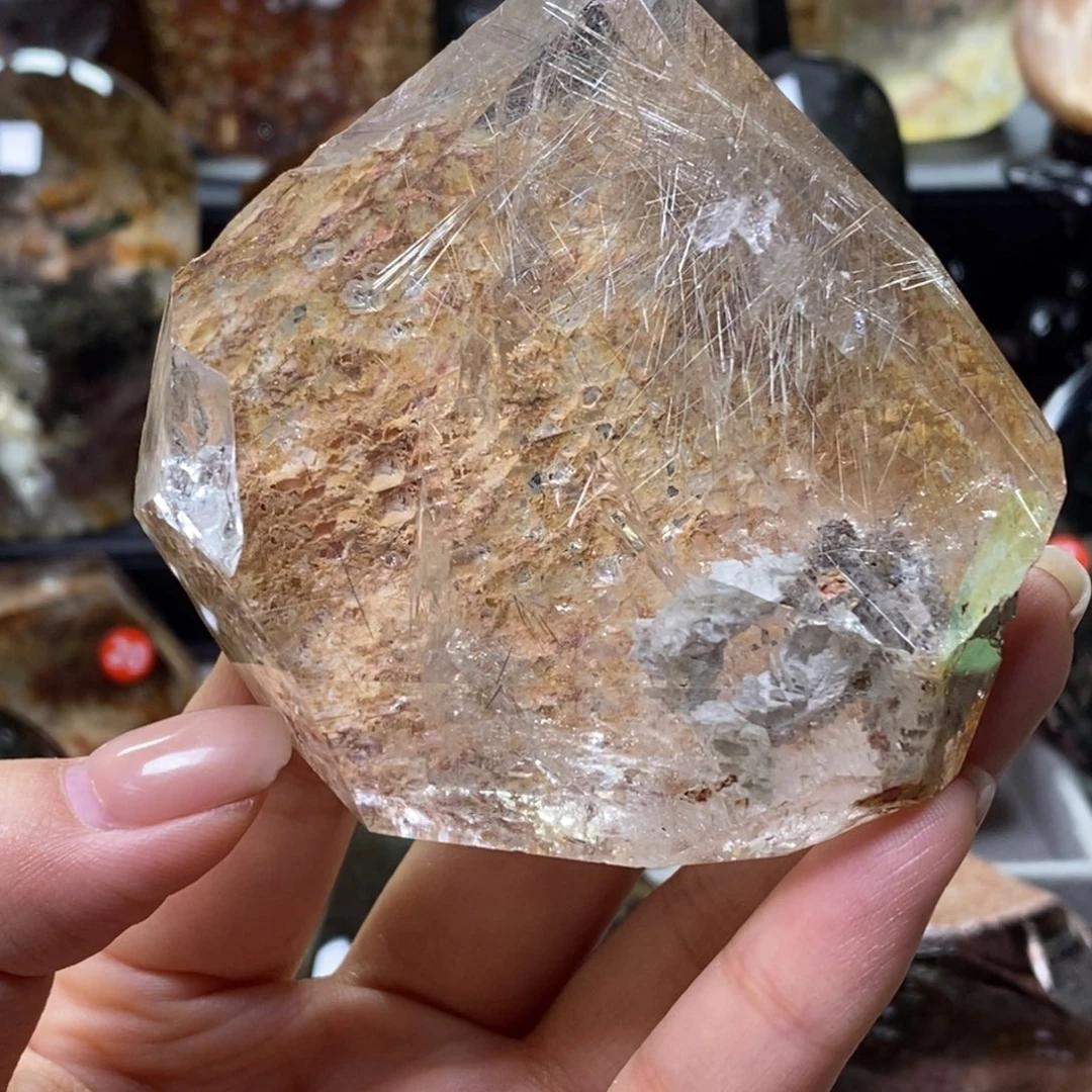 晴***虹水晶未镶嵌摆件摆件0000