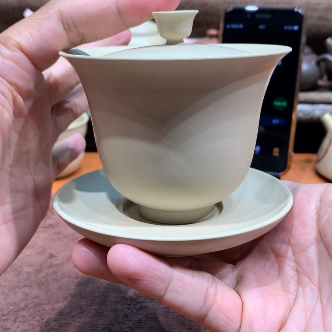 泥塑?*放漏铃铛盖碗190毫升瑕疵大