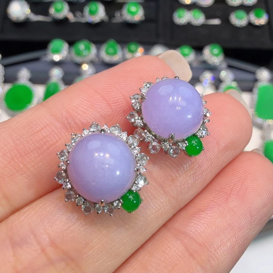 翡翠18K金镶嵌耳饰收到货48小时鉴赏期