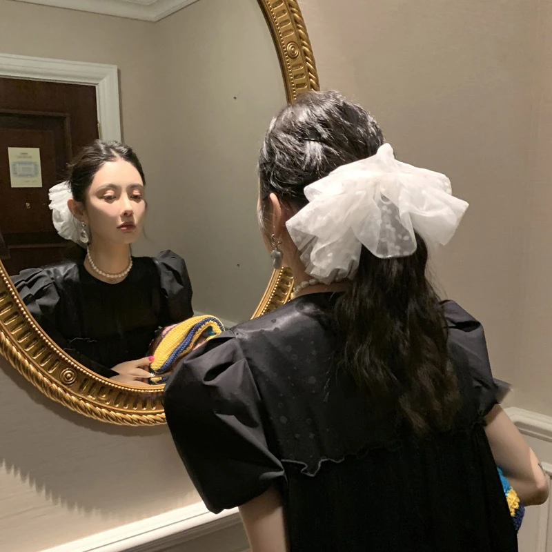 超仙网纱波点少女蕾丝发圈