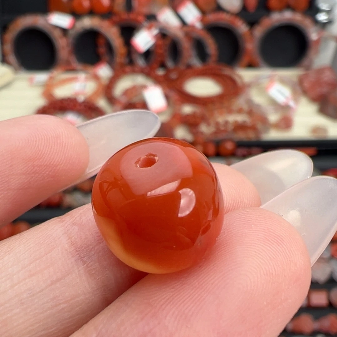 南红玛瑙未镶嵌颈饰老型单珠