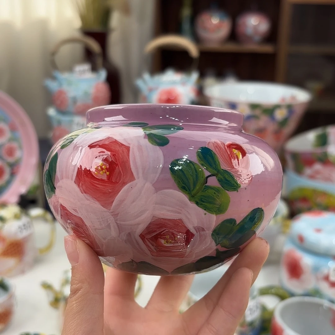 瓷片景德镇手绘高温釉下彩陶瓷茶具