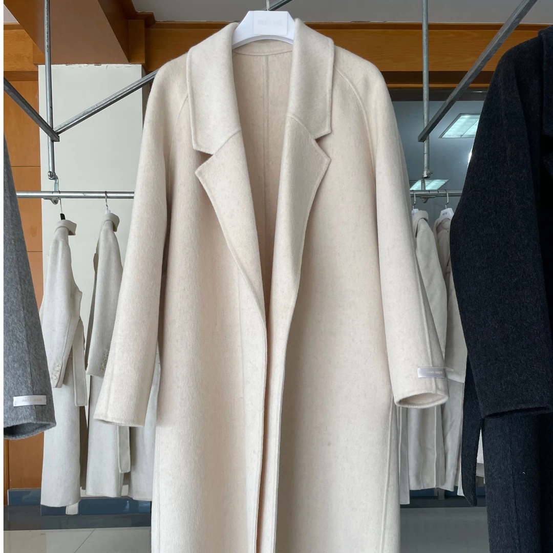 (清仓）2025新款韩版原单时尚澳洲进口双面羊毛大衣显瘦长款衣服女