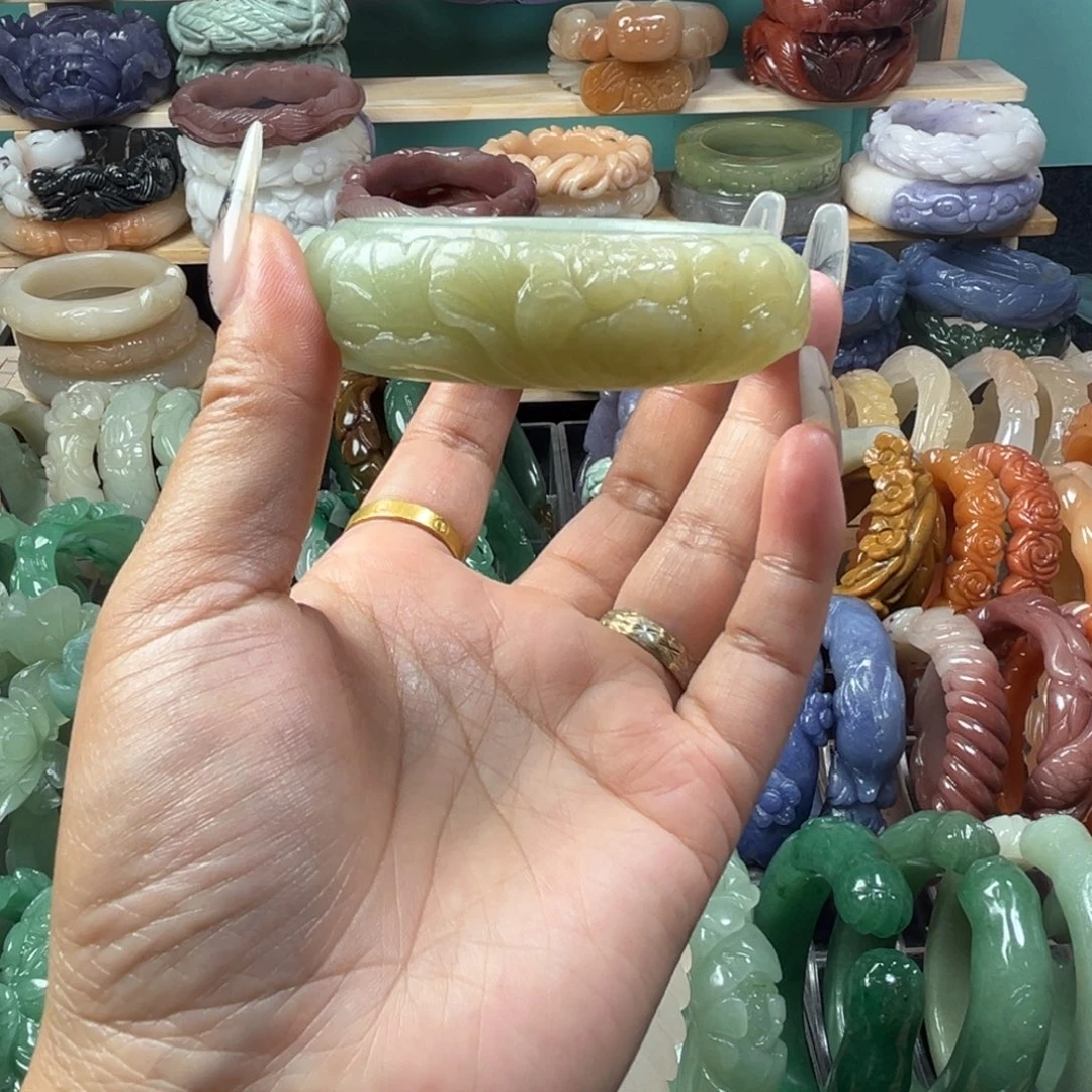 石英质玉未镶嵌金丝玉开口镯五六圈口舌苔脆五六圈口