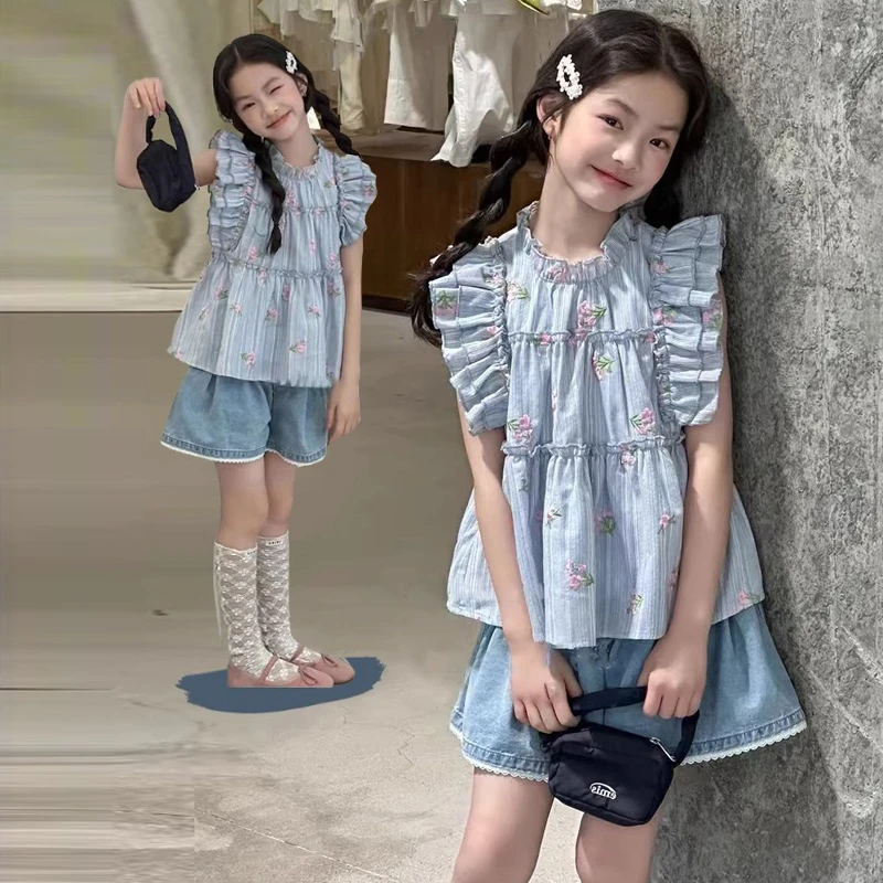 女童洋气套装夏季2025新款爆款时髦小女孩洋气韩范衣服炸街高级感