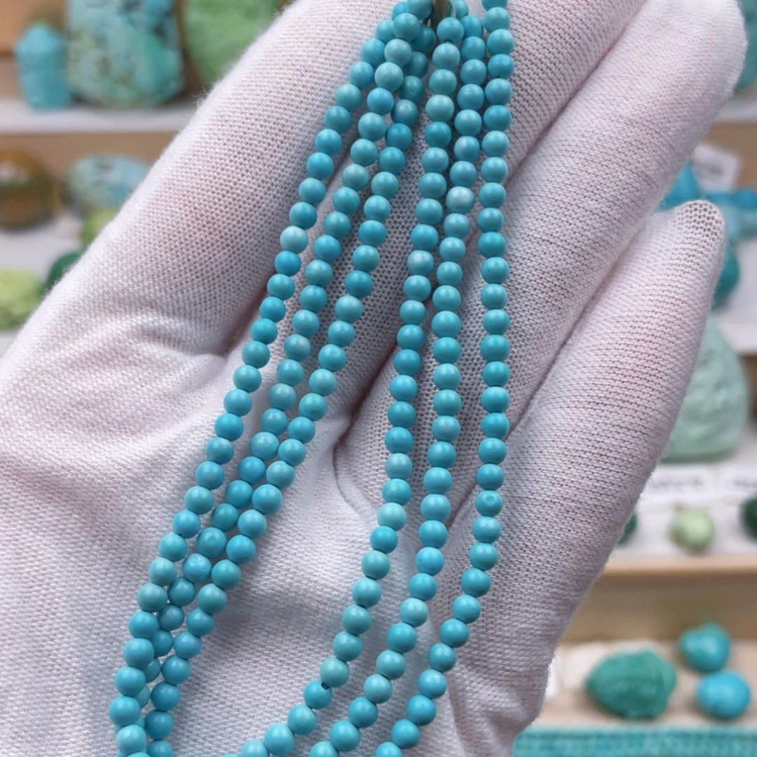 未镶嵌绿松石珠宝奇石3mm