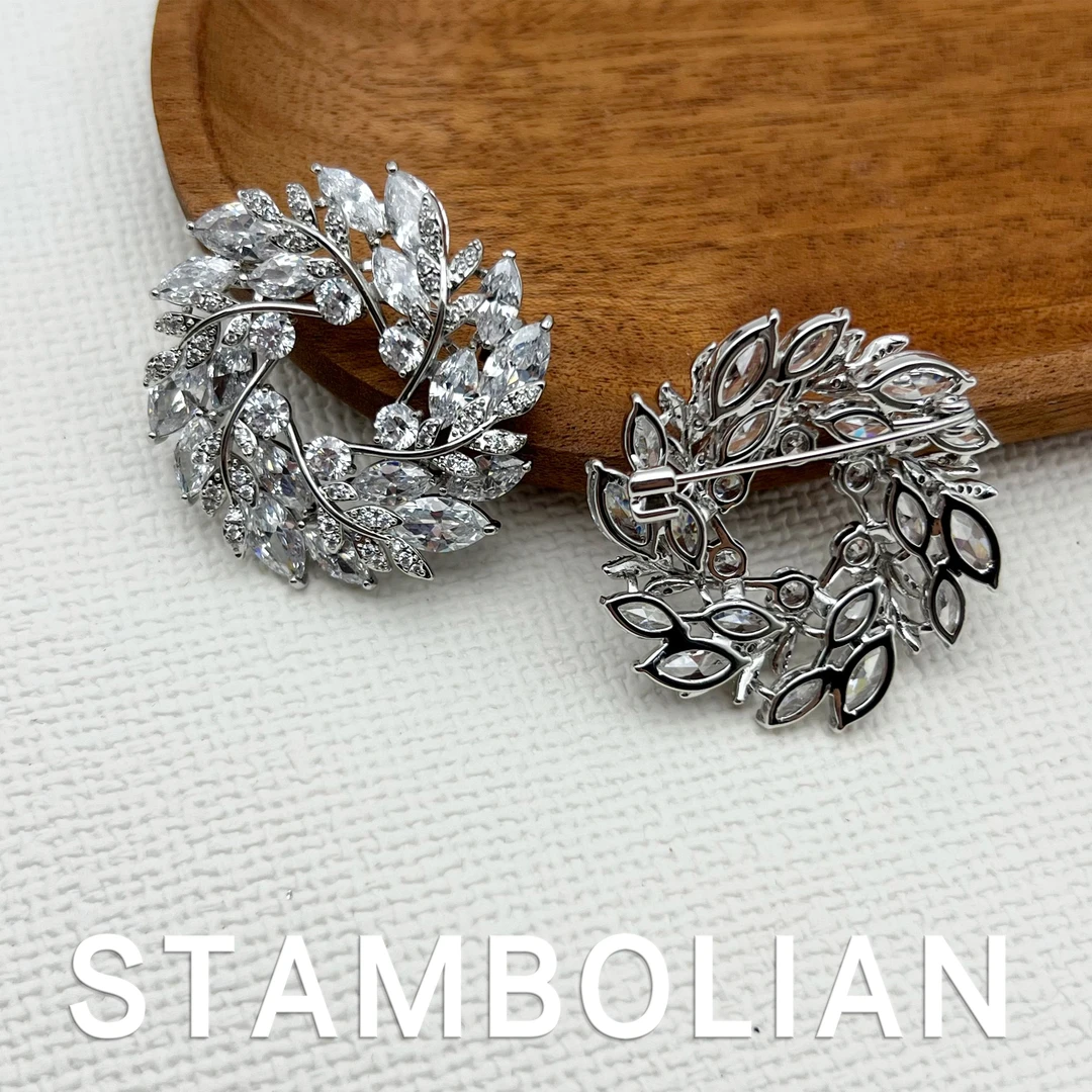 铜合金胸针 轻奢设计感花环胸针～BS075