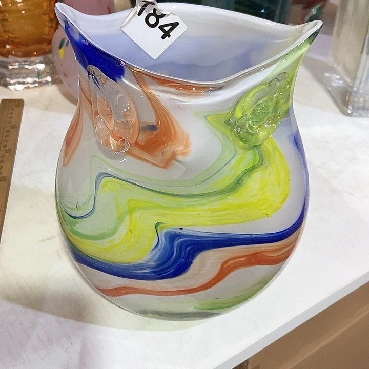 琉璃琉璃花瓶高21口13