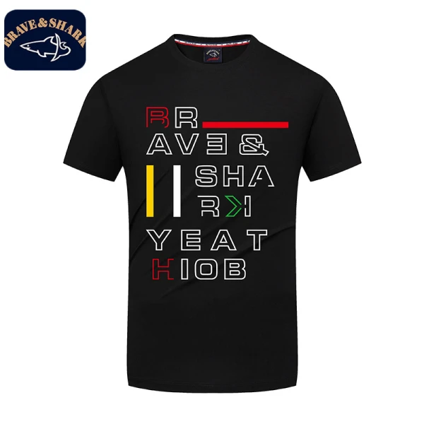 【银泰正品】BRAVESHARK/勇士鲨鱼夏季休闲t恤短袖印花T恤5840