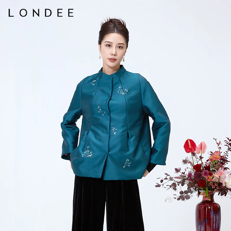Londee/龙笛秋冬季中式上衣刺绣保暖外套4S25190