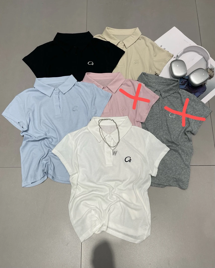 【肉总】新款Polo领刺绣短袖上衣7309