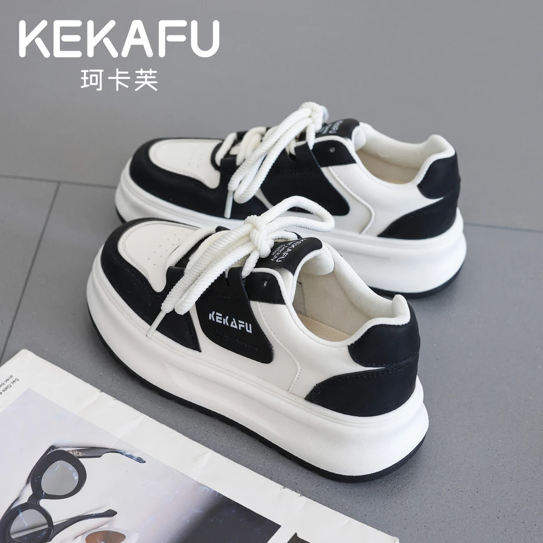 KEKAFU/珂卡芙2025秋季新款厚底增高小白鞋时尚百搭休闲板鞋女款