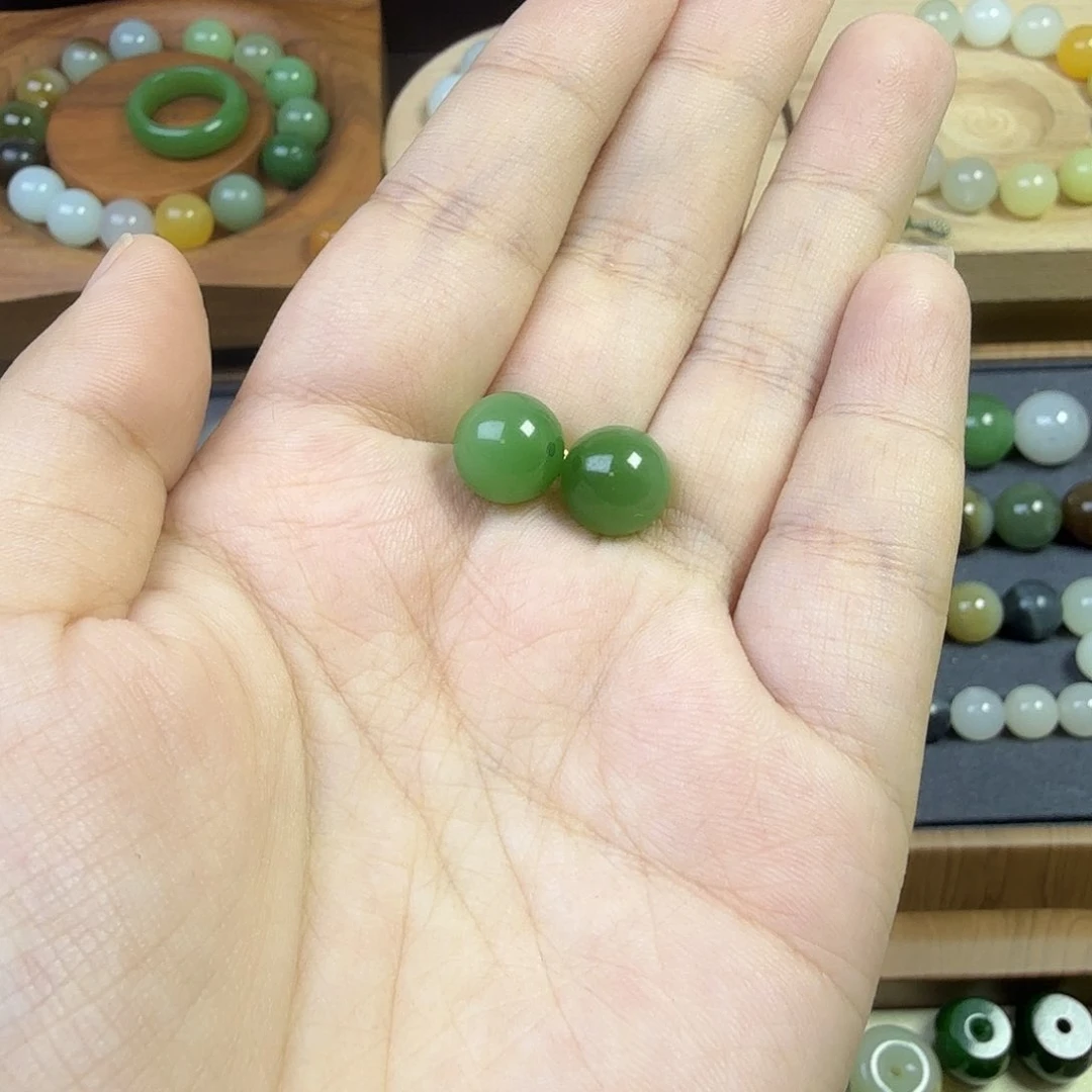 劉***️和田玉未镶嵌手机链卡10绿猫一对