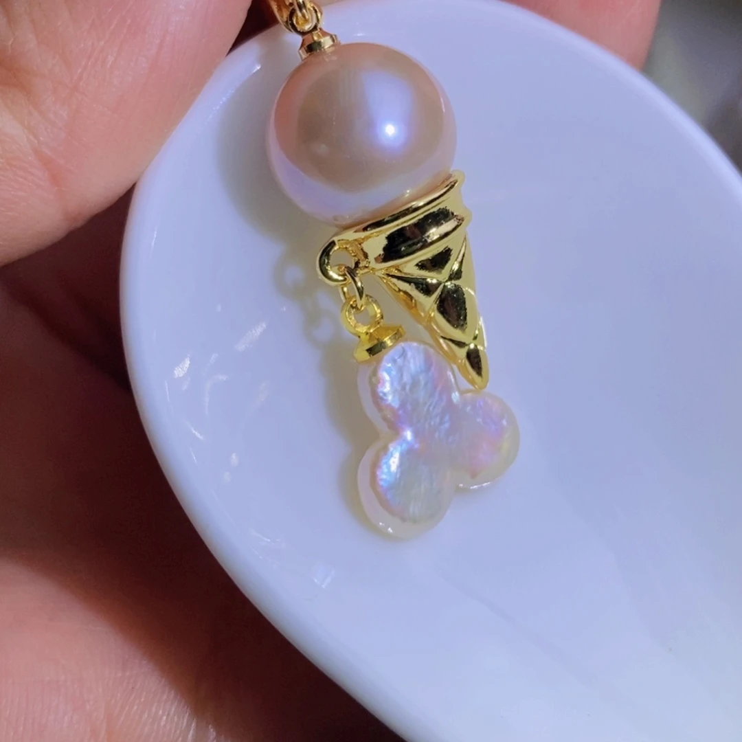 银S925镶嵌天然淡水珍珠淡水珍珠