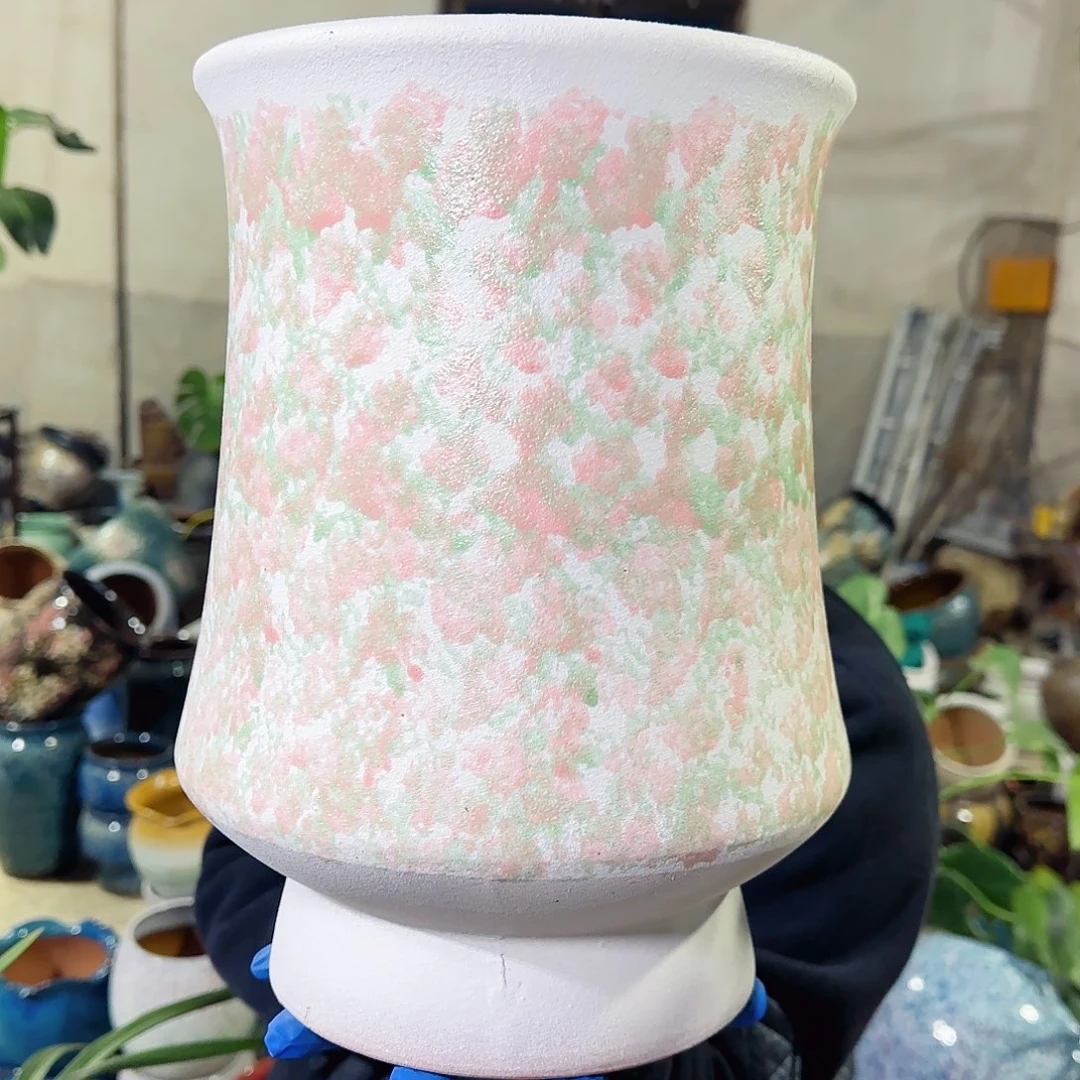 紫砂花盆高30口21