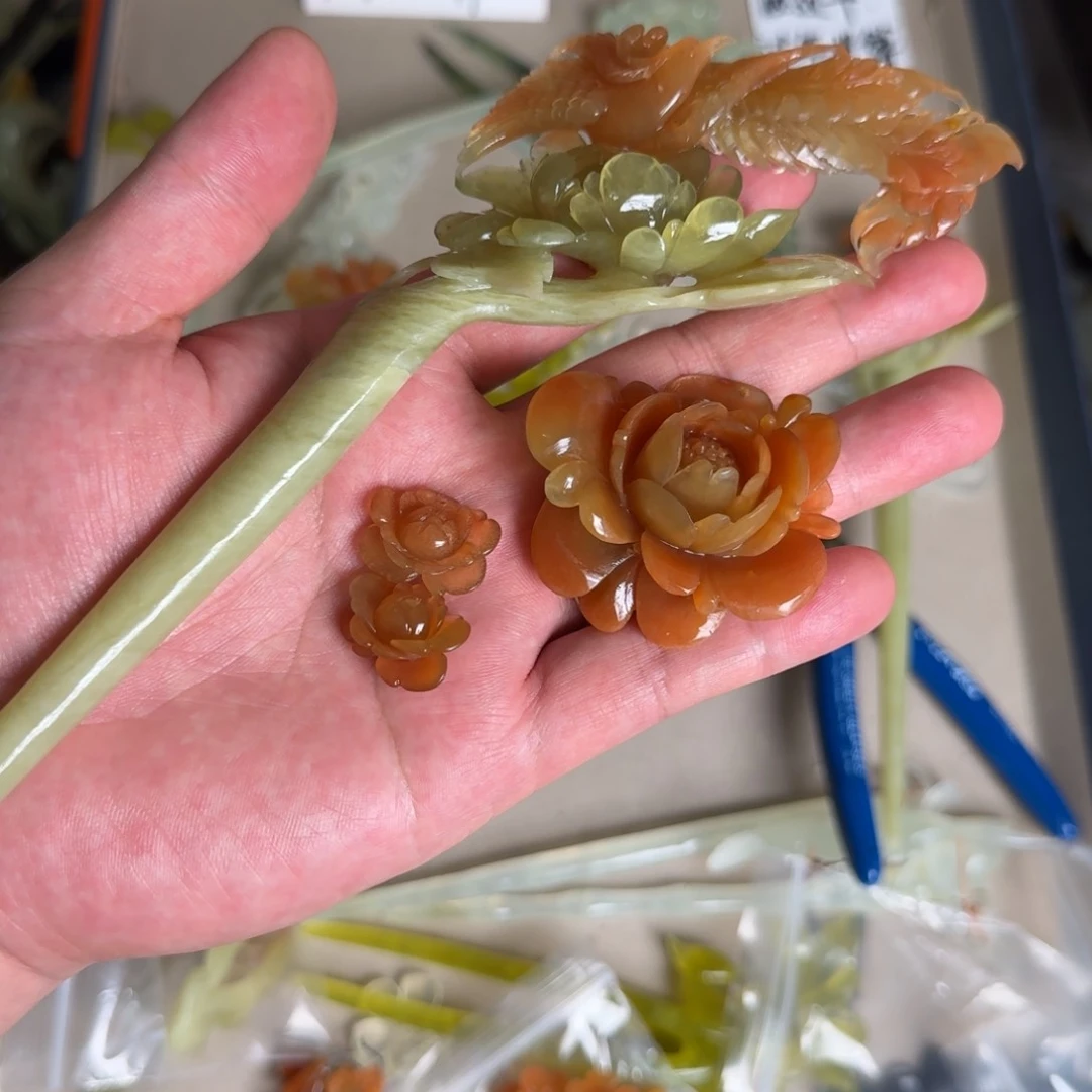 岫玉发饰未镶嵌天***3