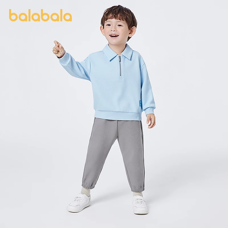 巴拉巴拉儿童套装男童女童宝宝长袖2件套2025新款秋运动休闲舒适