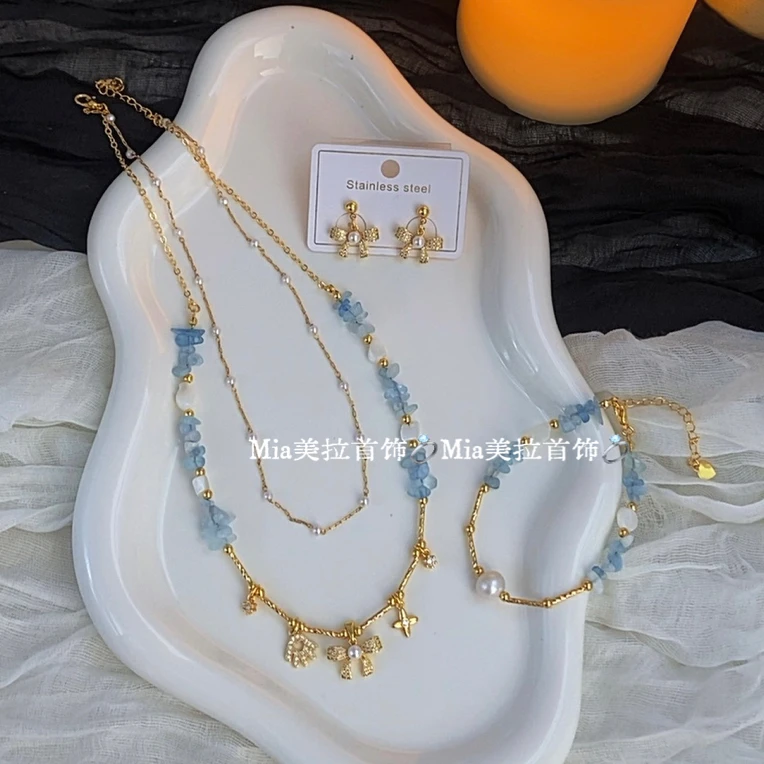 钛钢亚克力项链 三件套