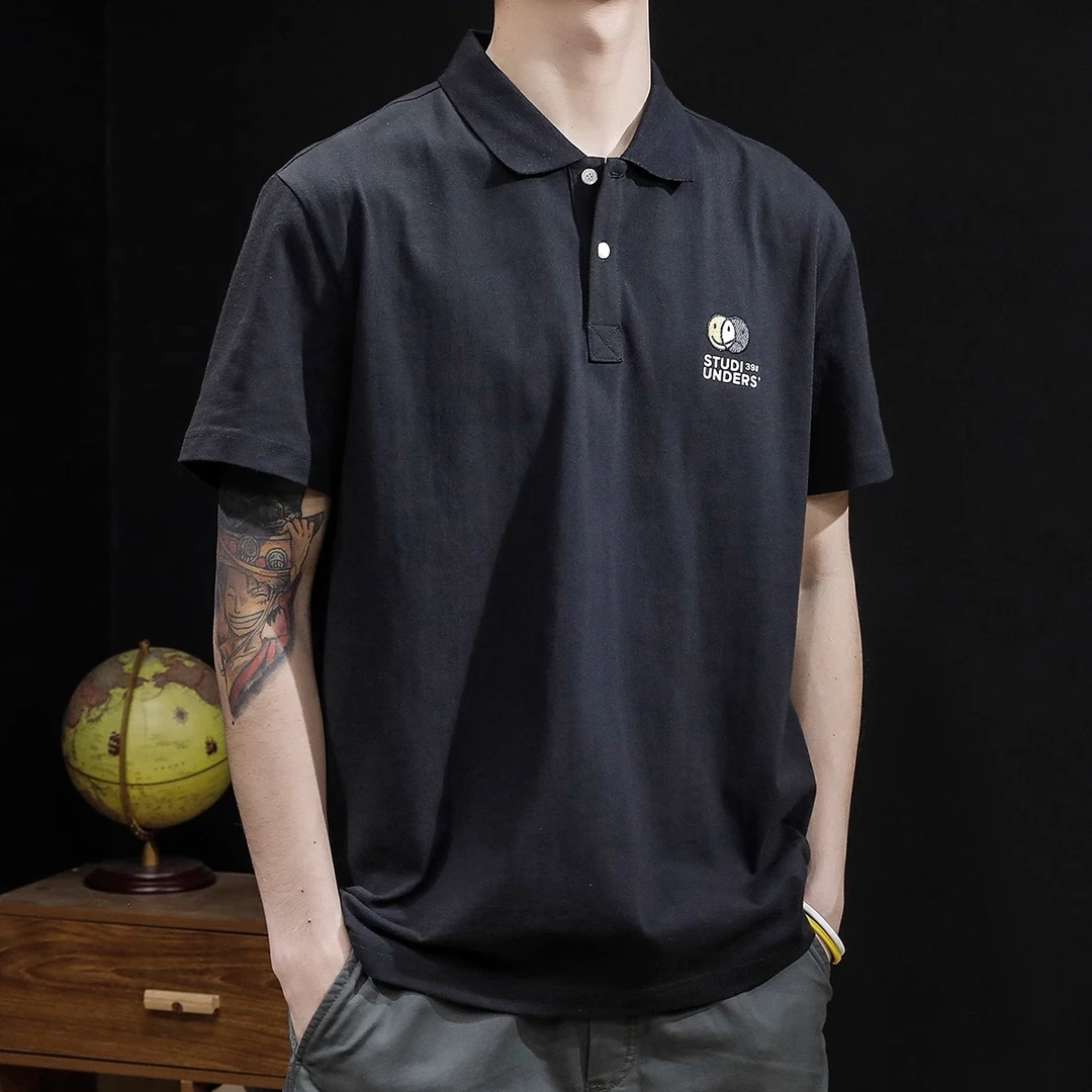 潮龛polo衫男短袖t恤夏季2025新款翻领男士重磅半袖上衣潮牌