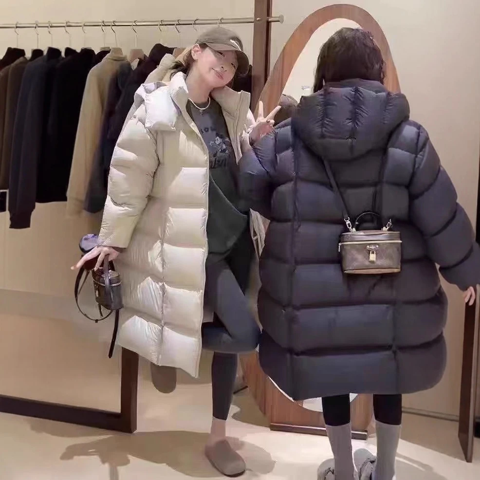 云感泡芙90白鸭绒羽绒服女中长款过膝加厚2025新平湖轻盈保暖休闲